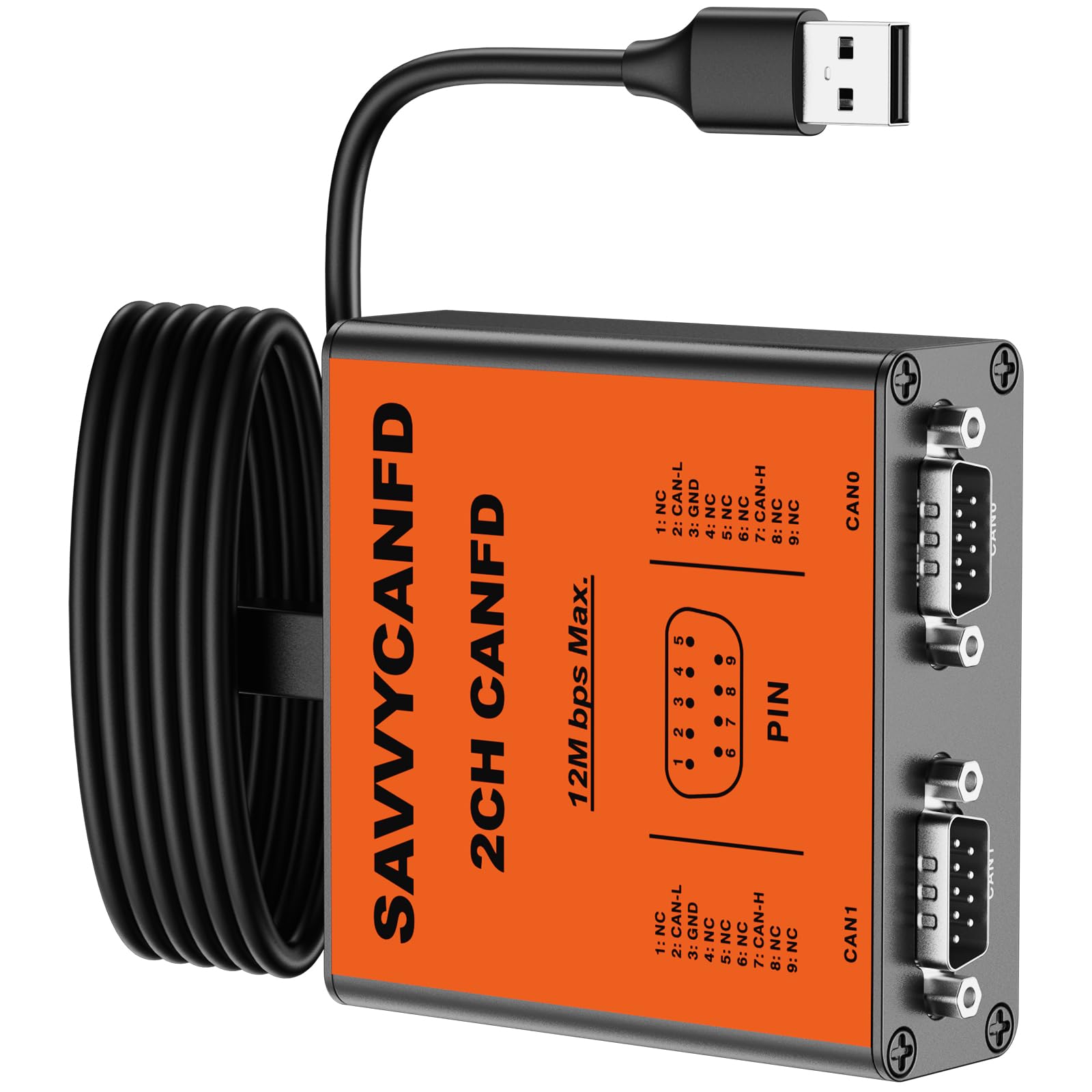 Convertidor USB a doble canal CAN FD SavvyCAN-FD-X2 CAN velocidad de hasta 12 m máximo aislado contra USB 2.5KV, CE, FCC