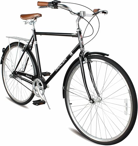 Vista 42 de Tracer Osaka - Bicicletas híbridas, marco de acero, Shimano Nexus Inter 3/7 velocidades, agarre marrón asiento marrón, bicicleta de carretera