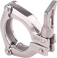 Vista 3 de DERNORD Abrazadera sanitaria de tres segmentos de 1,5 pulgadas de acero inoxidable 304 tri abrazadera trébol (abrazadera de tr: 1,5 pulgadas))