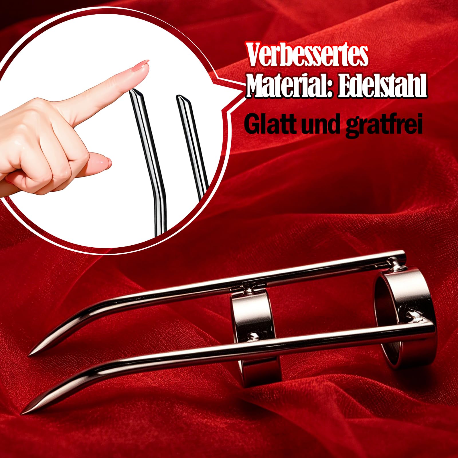 Copertura per dita in metallo argentato per unghie bondage in acciaio inossidabile indossabile polsino per pollice in metallo SM Bondage Restraint manicotto per dita stimola il giocattolo del sesso