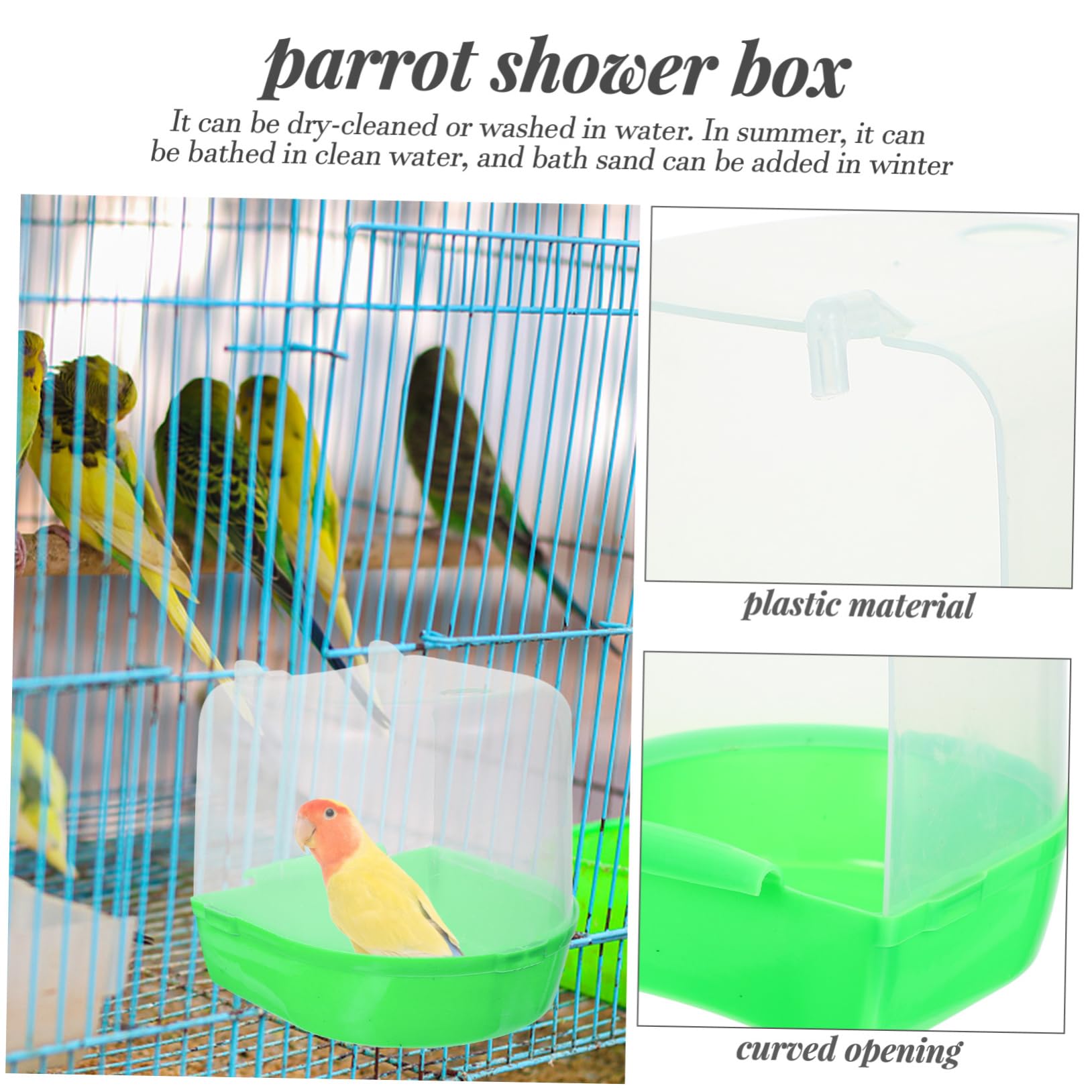 Amosfun 4stücke Vogel Hängend Kunststoff Parakeet Duschbox Für Käfig Für Kleine Vögel Wie Wellensittiche Und Kanarienvögel Mit Bunten Designs Grün Blau