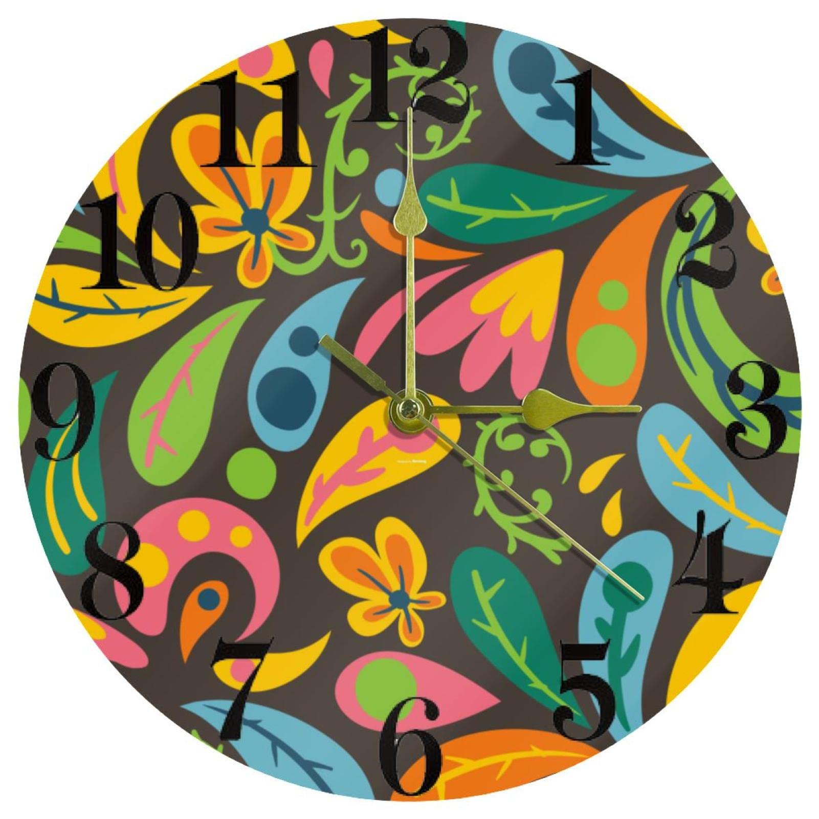 Horloge murale colorée et silencieuse pour décorer la cuisine et le bureau