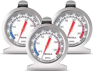 Oven Thermometer 50-300°C/100-600°F, Oven Grill Fry Chef Smoker Thermometer Instant Read Stainless Steel Thermometer Kitchen Cooking Thermometer (3Pack)