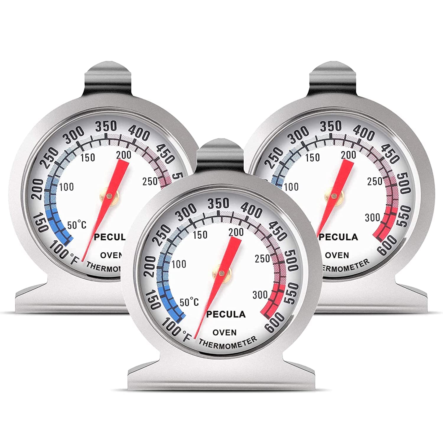 Oven Thermometer 50-300°C/100-600°F, Oven Grill Fry Chef Smoker Thermometer Instant Read Stainless Steel Thermometer Kitchen Cooking Thermometer (3Pack)