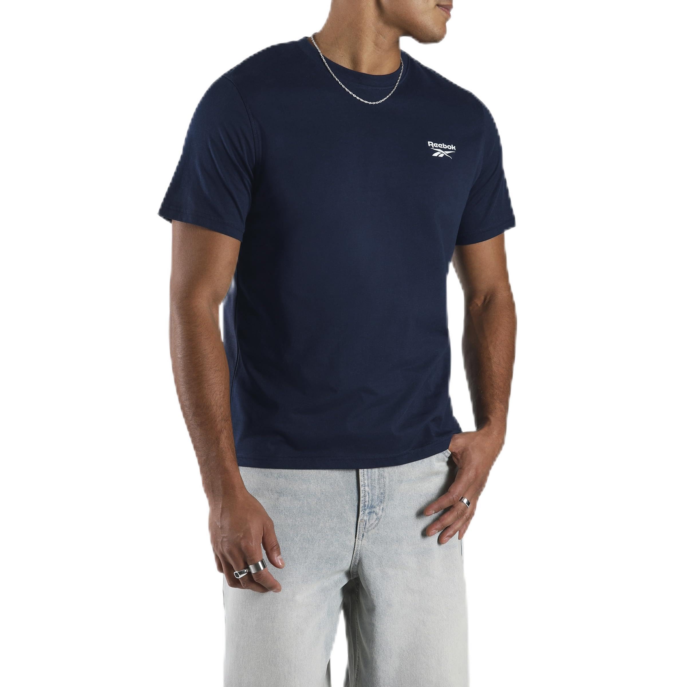 Reebok - Cody Logo Crew Neck Short-Sleeve T-Shirt, Man  Peri Blue Men's Medium
