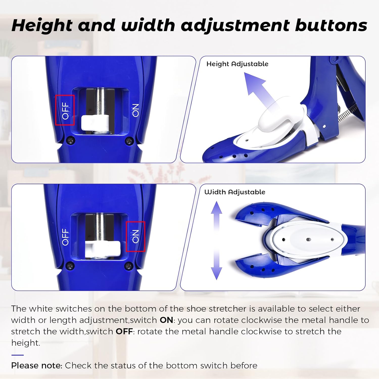 2Piece Shoe Stretcher Boot Stretcher for Men Women,Adjustable Length Width Height Expander for Wide Feet & Instep