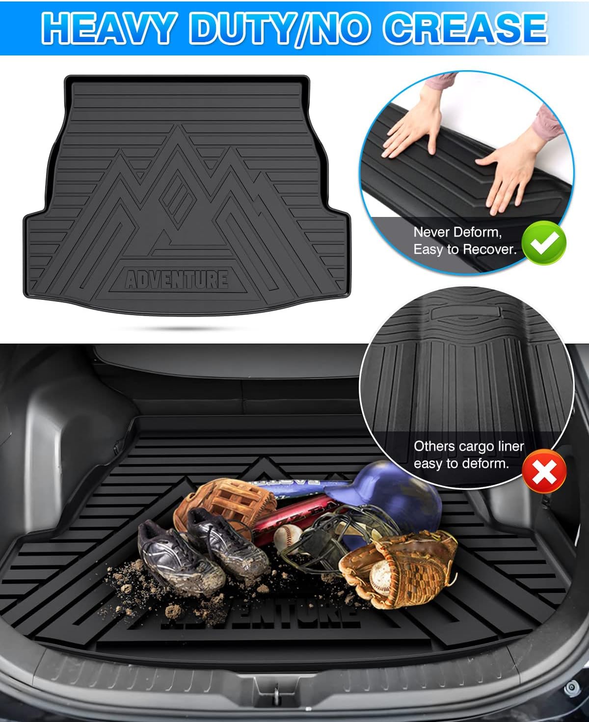 Rav4 Cargo Liner - Trunk Mat for Toyota RAV4 2019-2024 2025, All Weather Cargo Mat for rav4 Accessories, Heavy Duty (Fit for All Models) - Image 6
