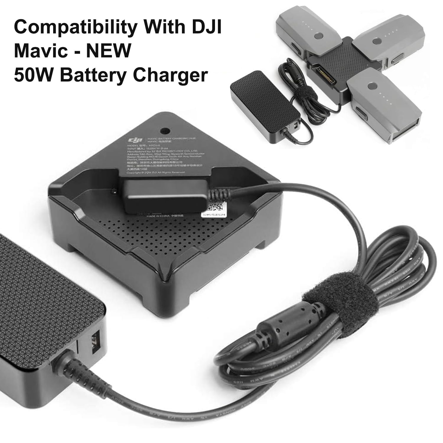 KFD Alimentatore di rete per DJI Mavic Pro Quadcopter Drone, Mavic Pro Alpine Battery, Platinum RC Drone 50W F1C50 Fly More, accessori combo cavo di ricarica adattatore di alimentazione