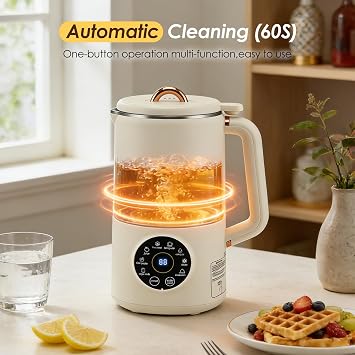 Nut Milk Maker 1000ml, 8-in-1 Automatic Soy Milk Maker Machine for Homemade Plant Milk, Almond Oat Coconut Rice Milk, Dairy Free Drinks Maker with Self Cleaning, Delay Start and Keep Warm Function
