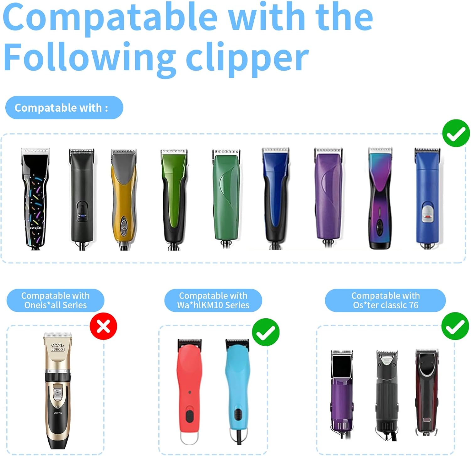 3 Pcs Size 7FC Detachable Dog Grooming Blades, Compatible with Andis, Oster A5, Wahl KM10 Series Clippers, Cut Length 3.2mm, Black (7FC 3.2mm, 3Pcs)