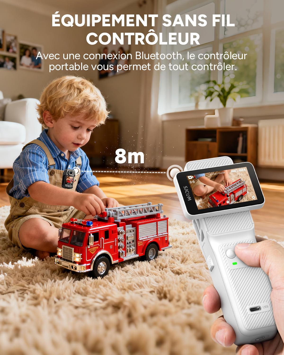 SJCAM C400 Bundle Vlog(256Go),Camera Vlog 4K avec 7H d'Autonomie | Écran Tactile Rotatif 2.29",Imperméable,Stabilisation 6 Axes,Caméra d'action pour Youtube,Vlog,Voyages,Activités,Blanc