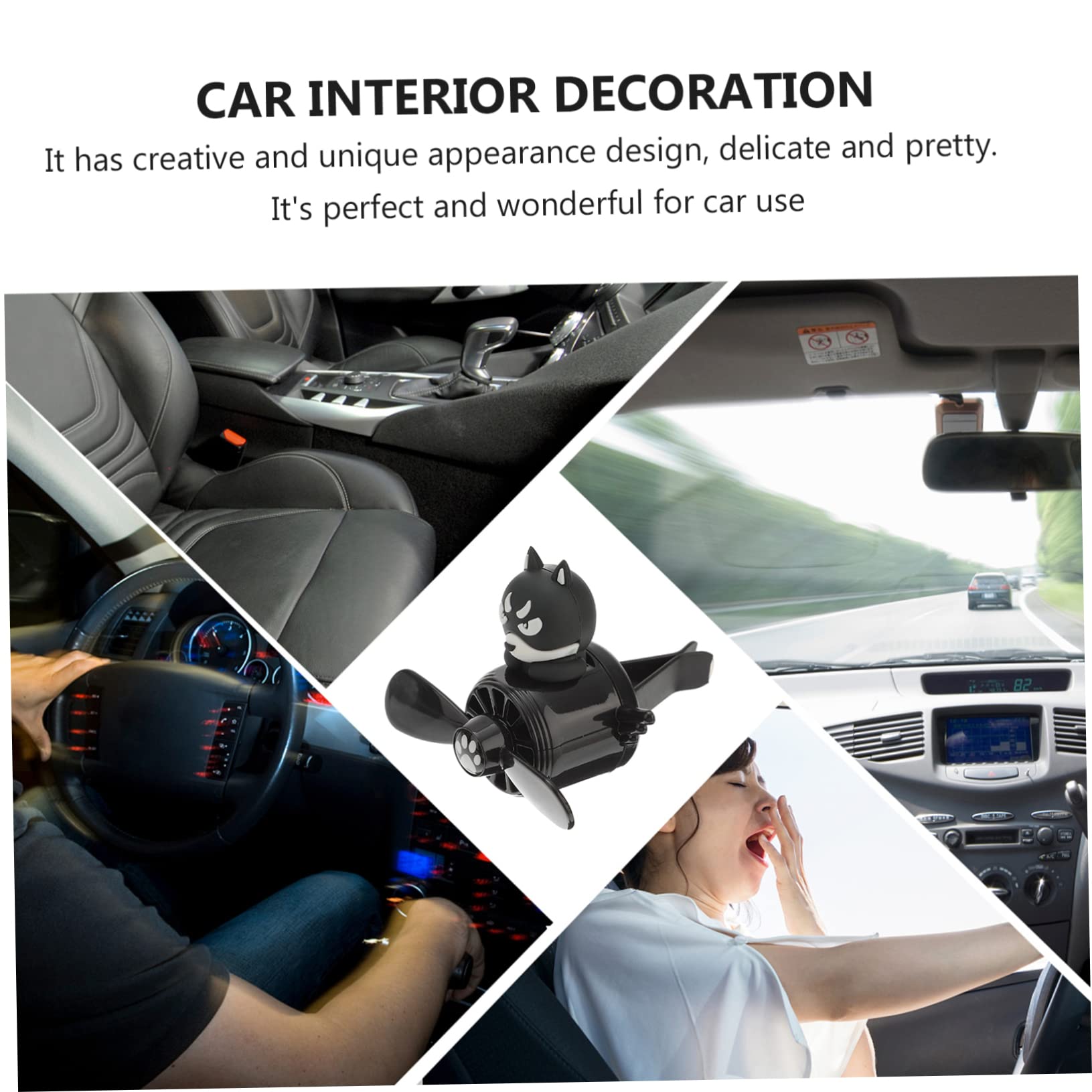SHERCHPRY 5piezas Difusor De Aromaterapia Para Coche Diseño De Cartoon Ventilador De Aire Para Vehículos Aromatizante Adorable y Creativo Para Aliviar Estrés y Decoración Interior De