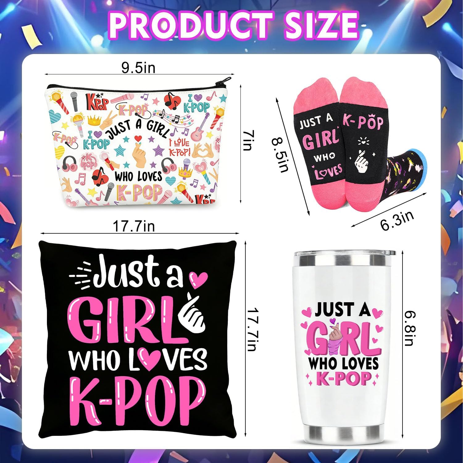 Music-Themed K-pop Fan Gift Set K-pop Decor Just a girl who loves K-pop room decor, living room home goods, girl's bedroom decor gifts, gifts for girls