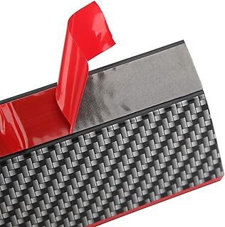 Gumowa osłona wykończenia, łatwa w montażu listwa zderzaka, praktyczne antykolizyjne części zamienne do samochodów do naprawy samochodów(Czerwona krawędź ziarna węgla)