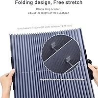Vista 3 de Cortina Retráctil para Automóvil con Protección UV - Parasol Fresco Nuevo 2023 para Parabrisas, Parasol Extra Grande para Ventana, Persianas