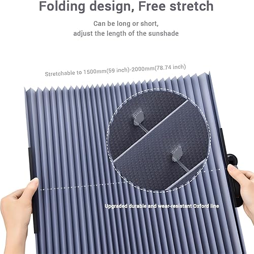 Miniatura 3 de Cortina retráctil para automóvil con protección UV, parasol fresco para parabrisas 2023, parasol extra grande para ventana, persianas delanteras y
