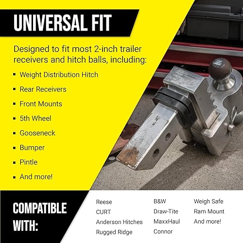 Miniatura 4 de Mission Automotive Paquete de 3 almohadillas silenciadoras para soportes de bola de 2 pulgadas, reduce el sonajero y el ruido entre receptores y