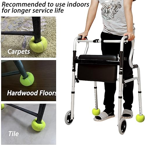 Miniatura 5 de RMASCOV - Pelotas de tenis para caminantes, paquete de 4, pelotas de tenis precortadas para caminantes, pelotas de tenis para patas de silla