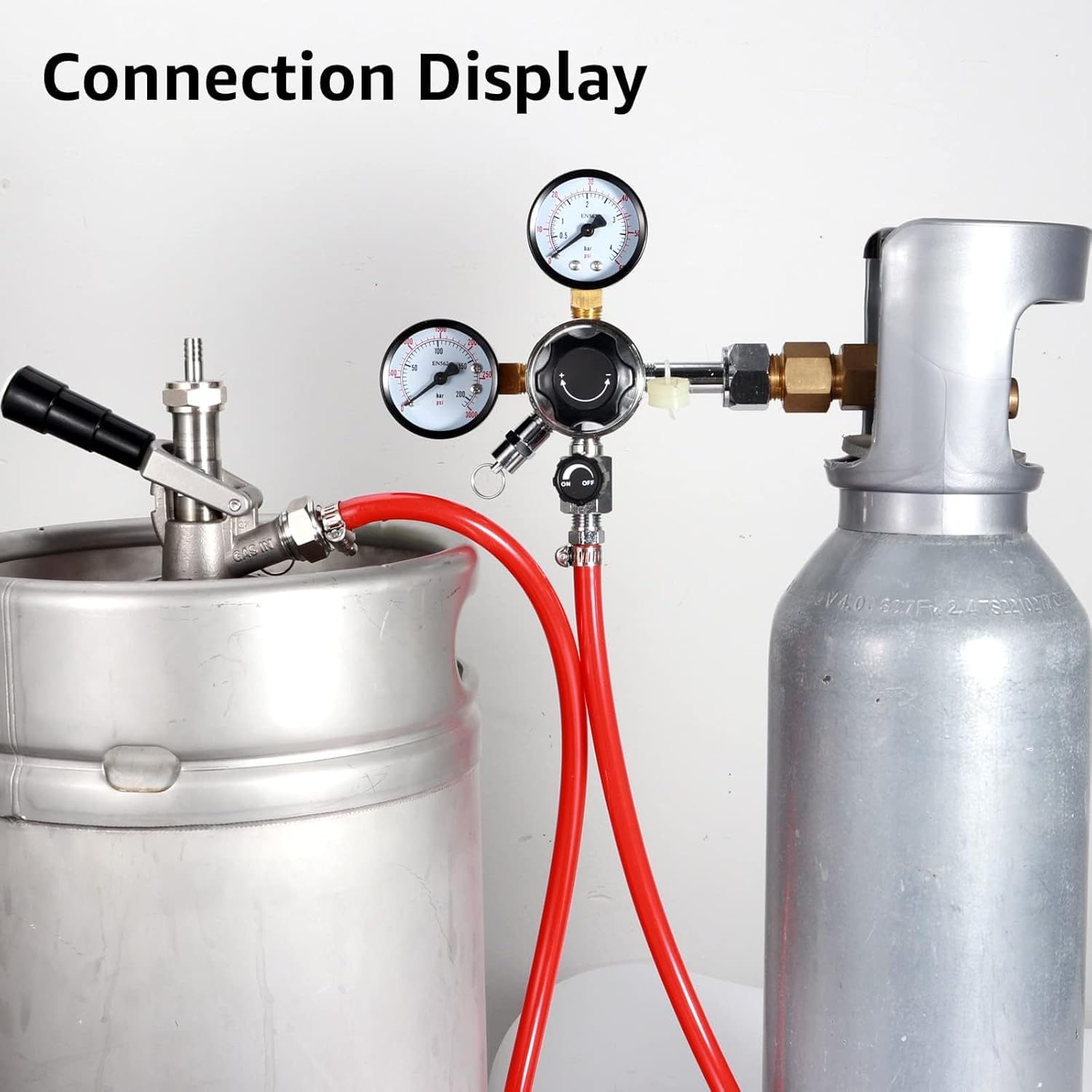 Regulador de Presión CO2,Doble Manómetro W21.8,para Máquina de Cerveza,Elaboración de Cerveza, Dispensador de Cerveza