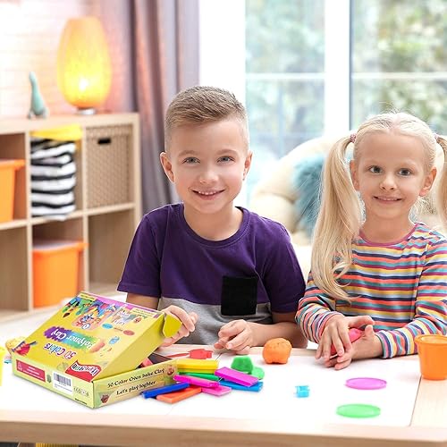 Miniatura 8 de ifergoo Arcilla polimérica, arcilla de modelado para niños, kits de iniciación de bricolaje, 50 colores de arcilla horneada, no tóxica,