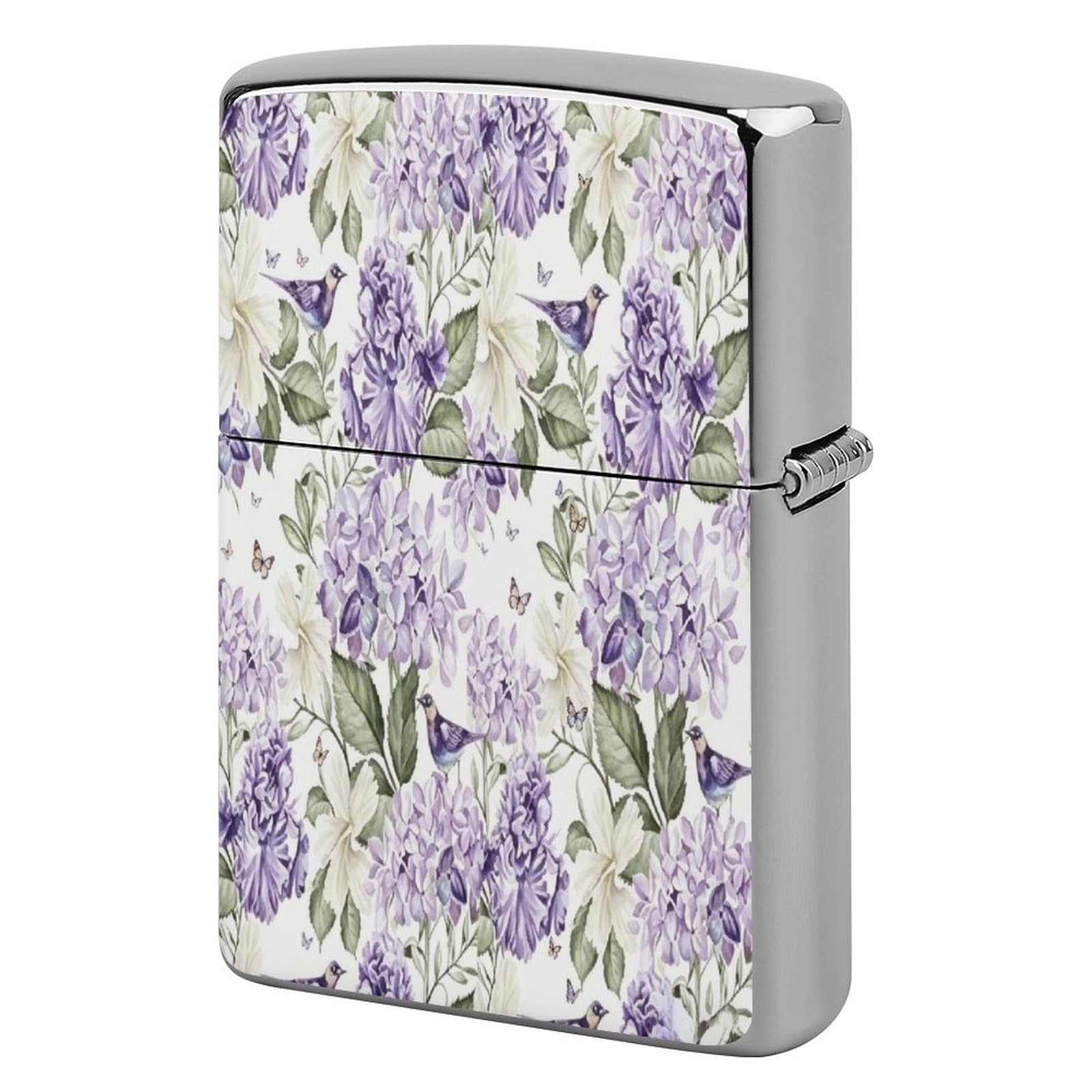 Btcowzrv Style Hibiscus Flowers Metal Lighter Case Sleeve Cover Holder