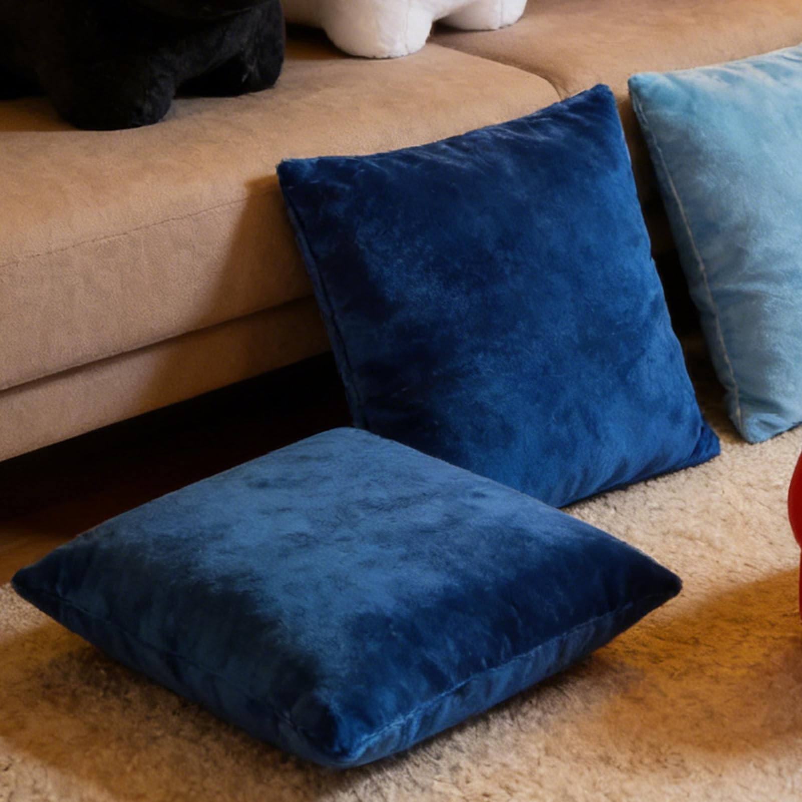 Amazon | letsinstyle 両面ベルベット生地、19.6 x 19.6 インチ