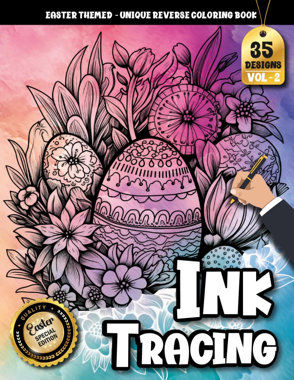 Ink Tracing Book For Adults: An Easter Egg Tracing Book Featuring Decorative Patterns and Relaxing Spring Designs (Easter Tracing Series)