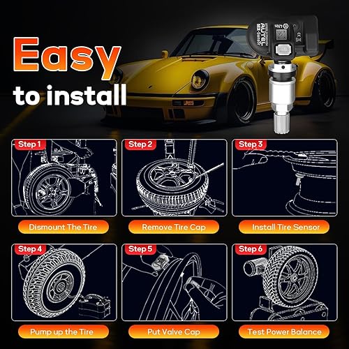 Miniatura 5 de Autel MaxiTPMS MX Sensor 20pcs Dual Frecuency 315433MHz Metal Stem TPMS Sensor Universal Neumático Sensor Programado por TS401 TS408 TS501 TS508