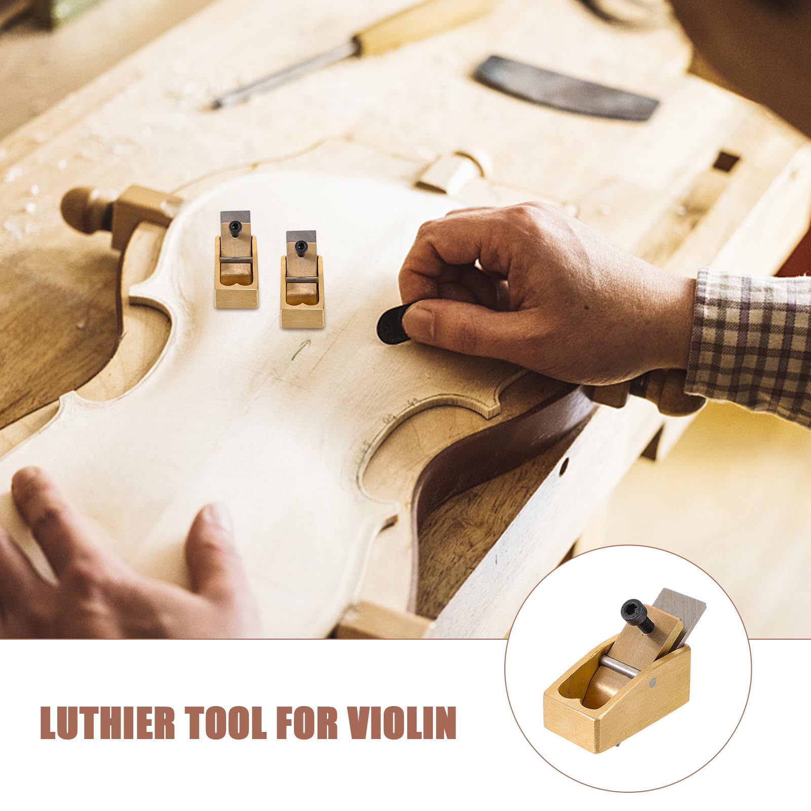 Pialla Manuale per Liutai da 16 Mm, Strumento di Liuteria per Violino e Violoncello, Mini Pialla a Mano per Lavorazione del Legno Artigianale, Compatta e Regolabile