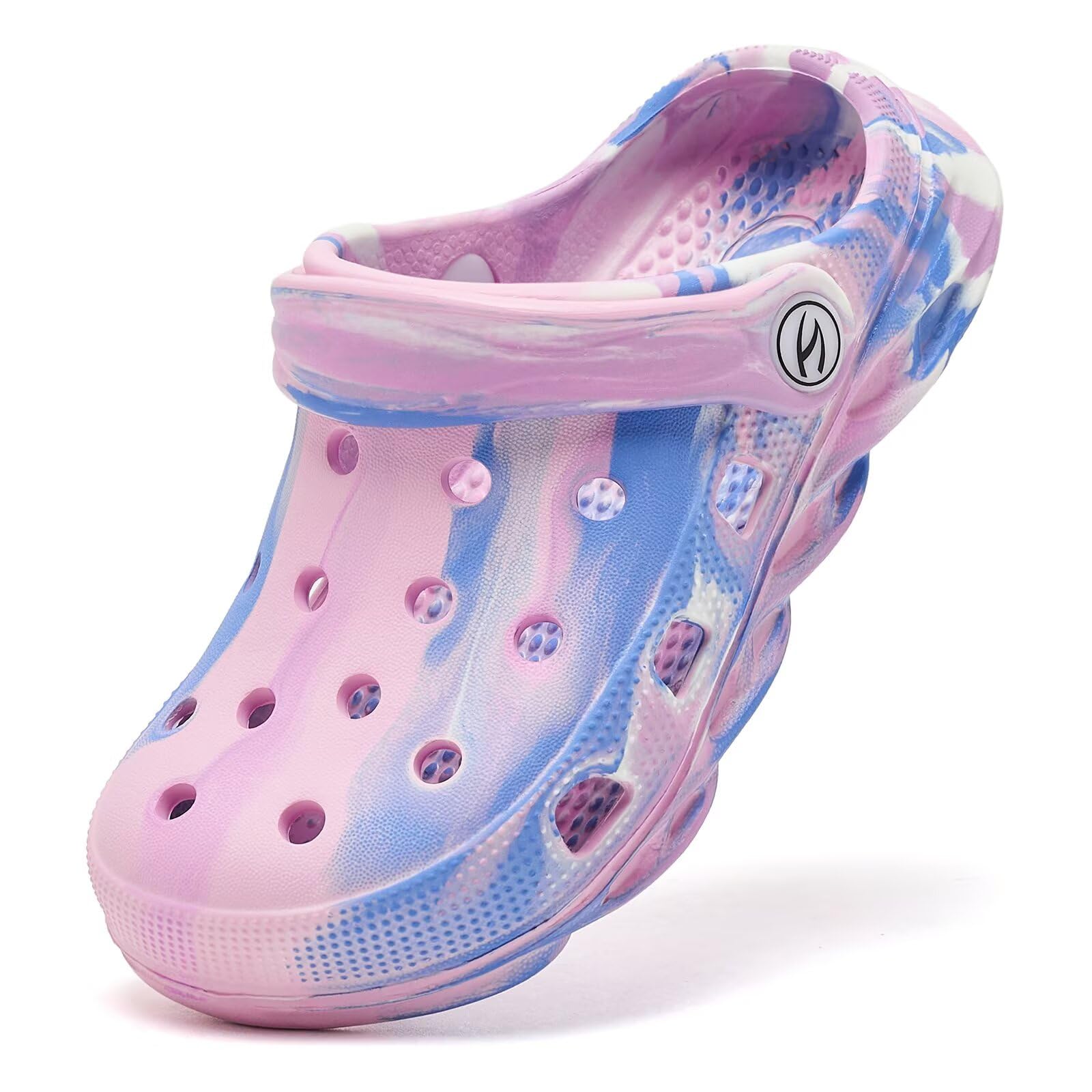 WOUEOI Kid's Tie Dye Clogs Garden Shoes Cartoon Slides Toddler Sandals Beach Slipper Girls Boys