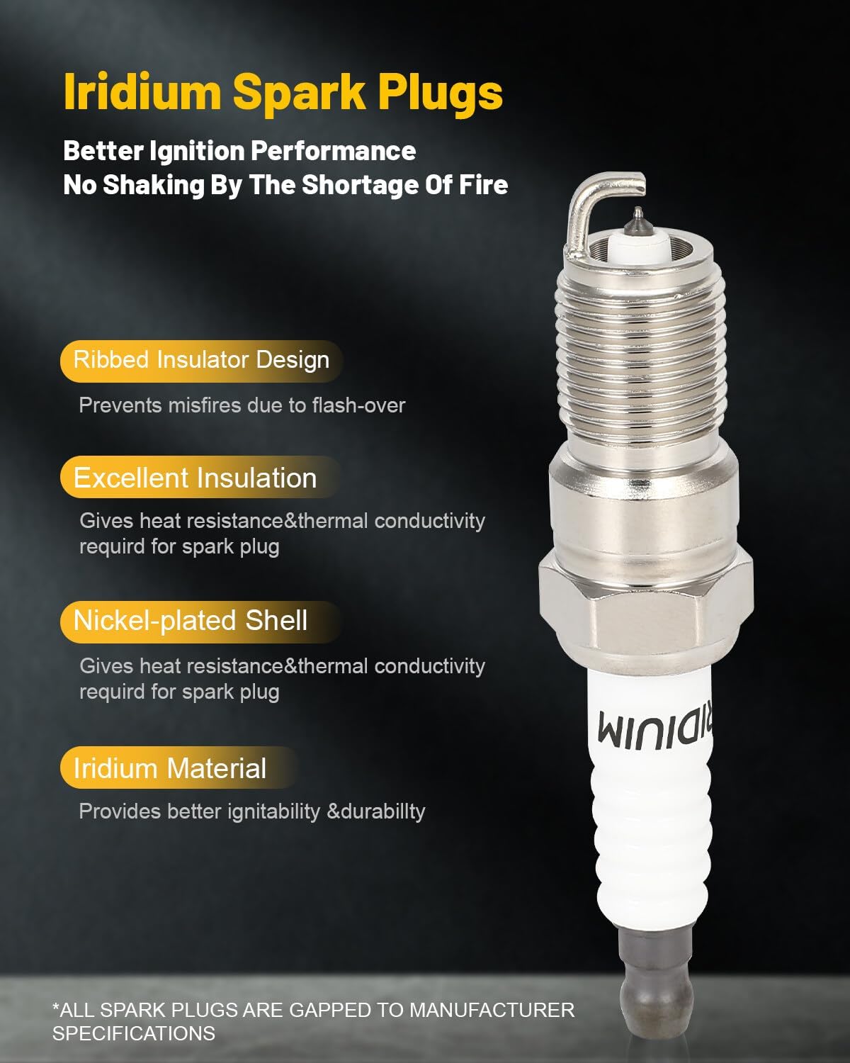 OCPTY 1 ignition coils + 6 iridium Spark Plugs, Fit for Saturn Vue 3.5L 2008-2010,for Pontiac G6 3.5L 2005-2010,for Chevrolet for Silverado 1500 4.3L 2007-2013 UF434 ‎C1521 D591a