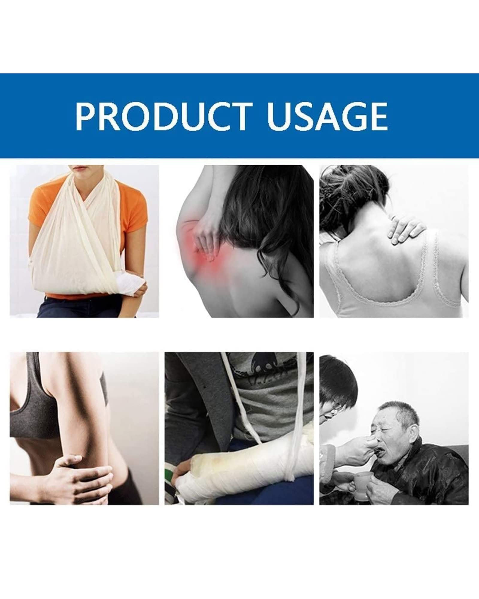 Eslinga de brazo universal Correa de hombro transpirable ajustable Inmovilizador de hombro ligero Soporte de muñeca y codo para lesiones del manguito rotador