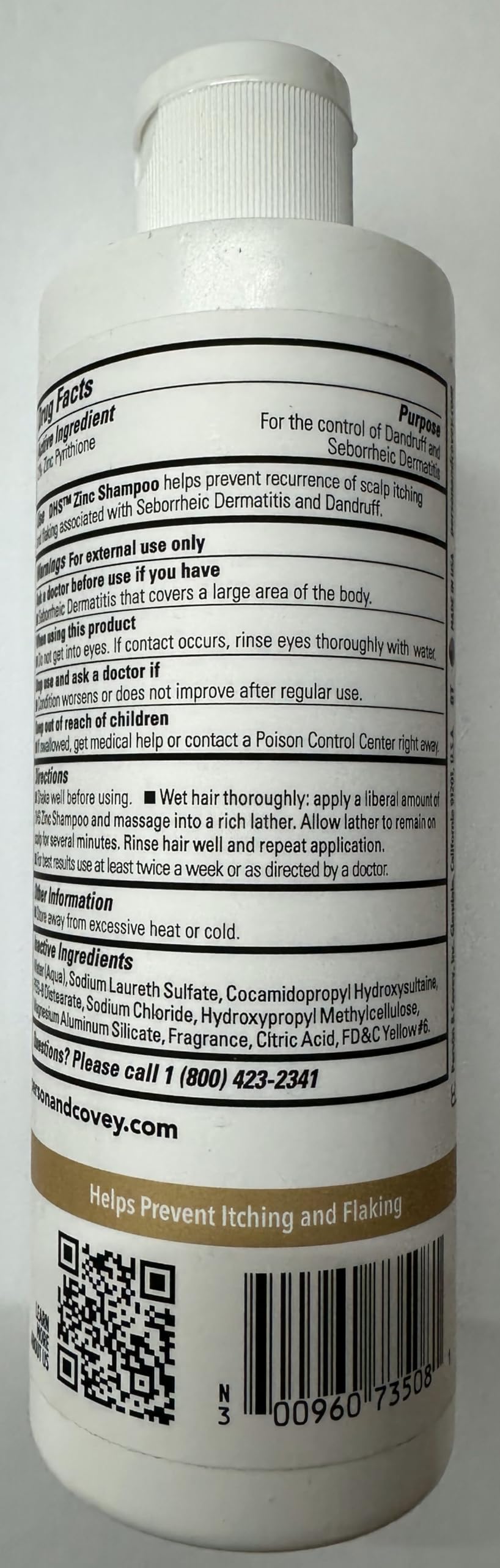 Amazon.com : Pack of 3 EACH DHS ZINC SHAMPOO 8OZ PT#96072908