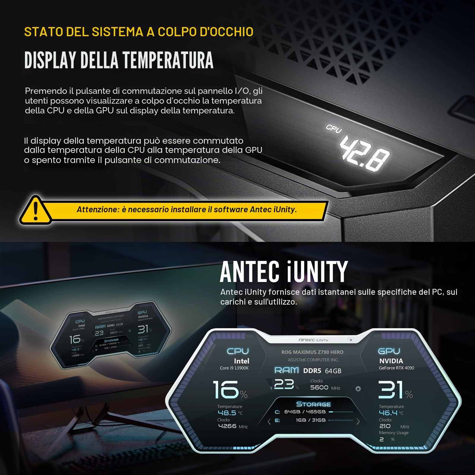 Antec Boitier Grand Tour E-ATX Performance 1 FT con pannelli in vetro (Nero)