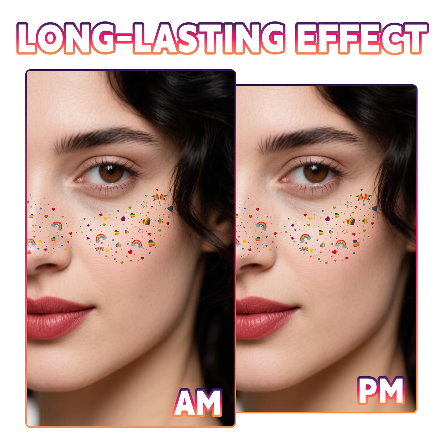 Lyreh 6pcs Face Glitter Freckle Stickers - Image 4
