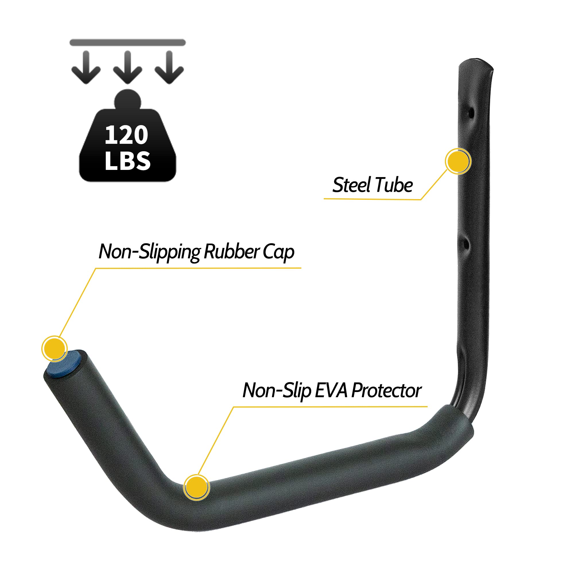 Kayak Storage Racks, 4 Pack Wall Mount Kayak Hooks