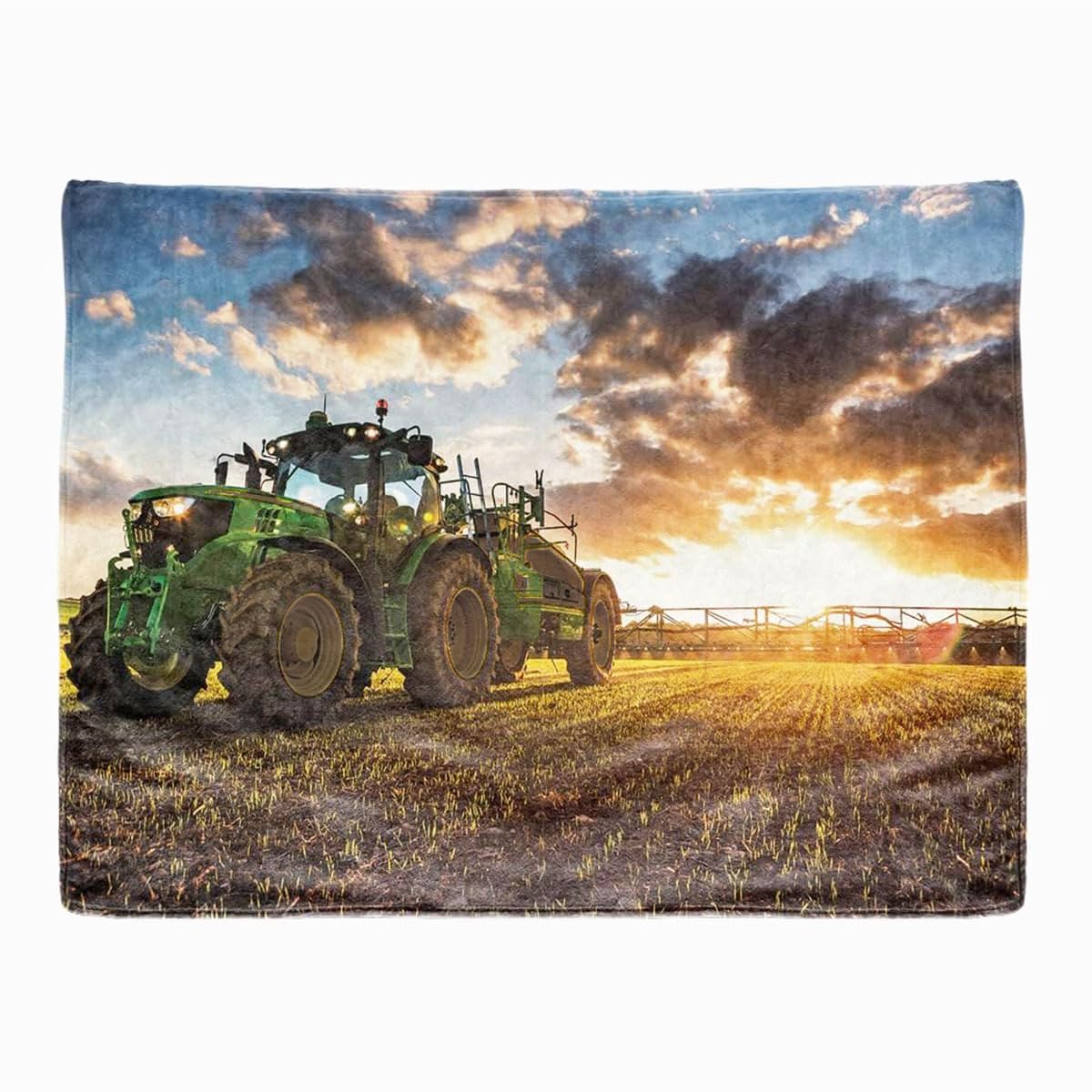 LXTOPN Coperta per Trattore, Coperta in Flanella, per Bambini, Ragazzi, Adulti, Morbida e Calda (Trattore Cloud, 150 × 200 cm)