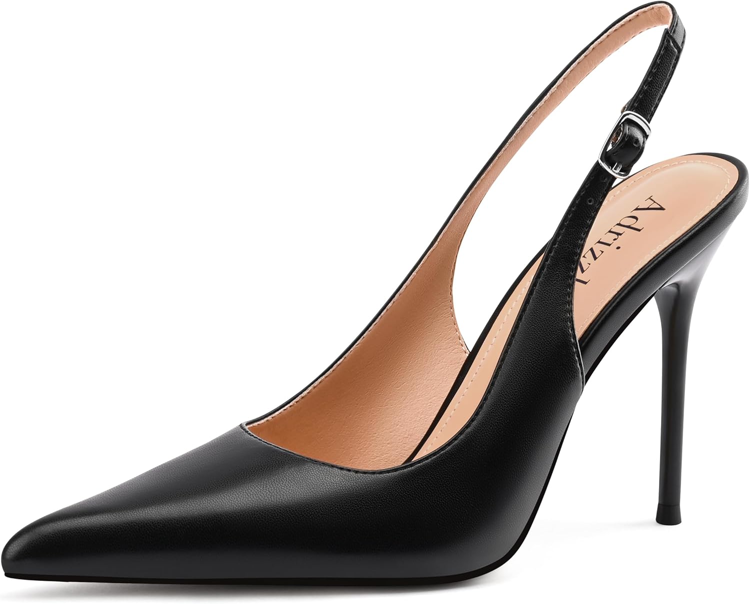 Adrizzlein Womens Slingback High Heels Pointed Toe Heels Closed Toe Stiletto Pumps Comfortable Sexy Non-Slip Elegant Wedding Party Shoes