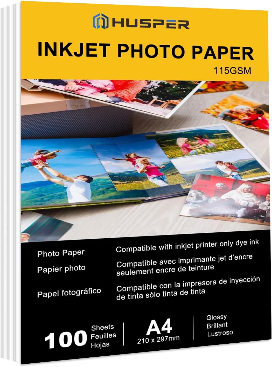Glossy Thin Printer Paper A4 100 Sheets for DIY Chip Bag and Custom Party Favors 30LB Photo Paper 115g