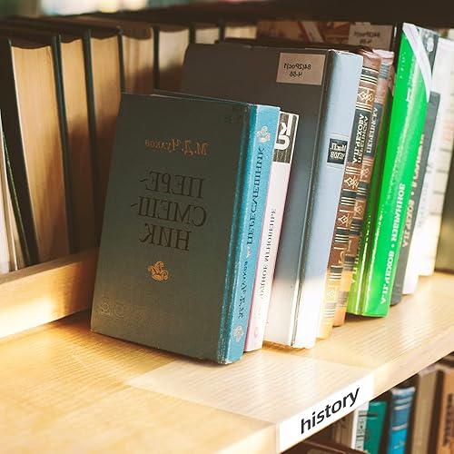 Miniatura 6 de LoveBB 50 Pcs Library Shelf Label Holders 7.6 x 4 Inch Moveable Shelf Markers for Classroom Office Library Book Shelves with 50 Pcs Label Inserts