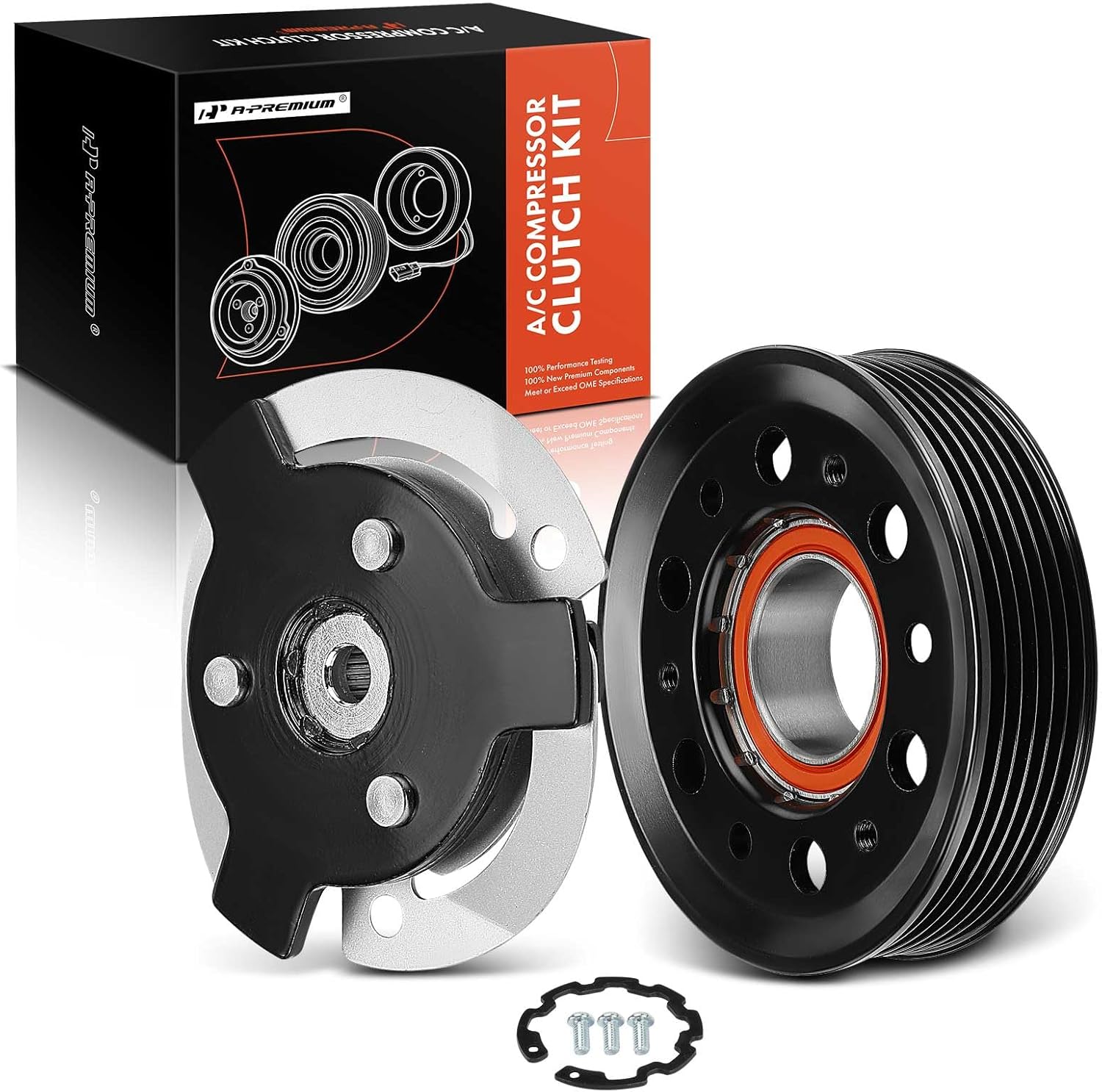 A-Premium Air Conditioner AC Compressor Clutch Kit Compatible with BMW 320i 2005 2012-2013, 118i 2012-2013, 120i 2005-2012