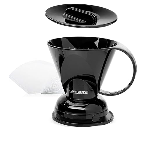 Clever Coffee Dripper and Filters, Large 18 oz (Black)| Barista's