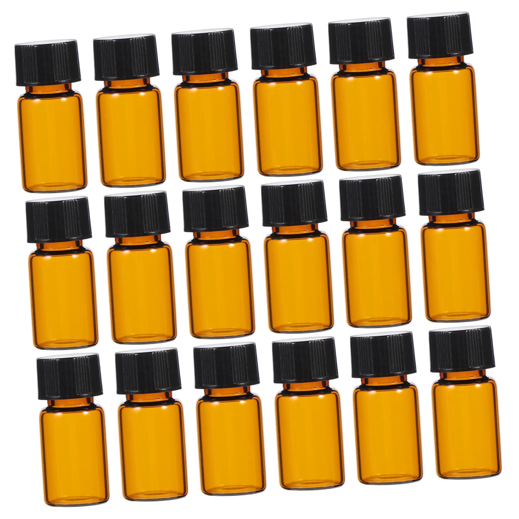 MUSISALY 100pcs Vial Scent Sample Bottle Sample Bottles with Screw Caps Mini Sample Bottles Laboratory Reagent Liquid Sampling Sample Bottle Essential Oil Bottles Reagent Bottle Brown Glass