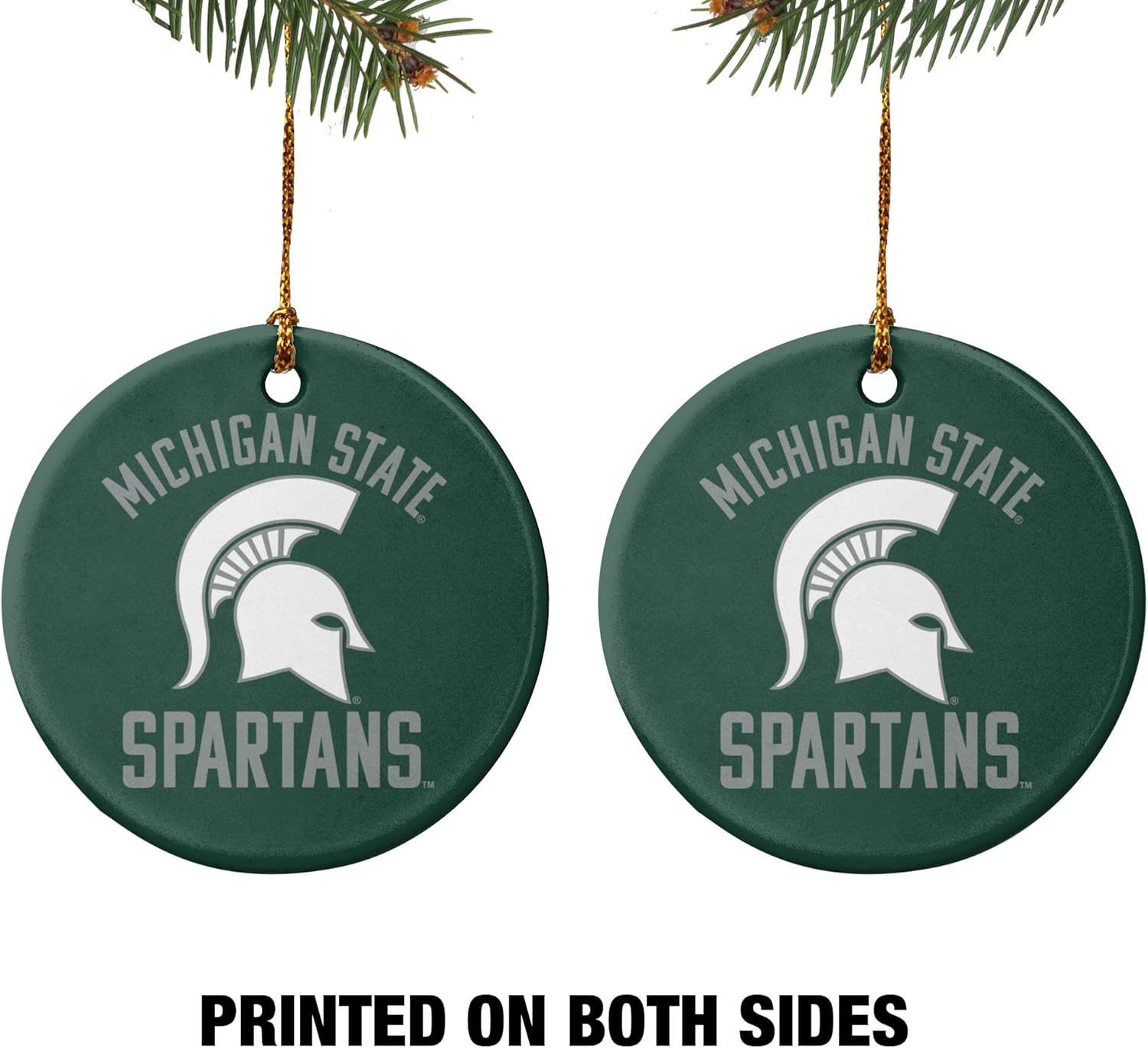 GRAPHICS & MORE Michigan State Spartans Porcelain Holiday Christmas Tree Ornament - 2.8" (7.1 cm) - Image 2