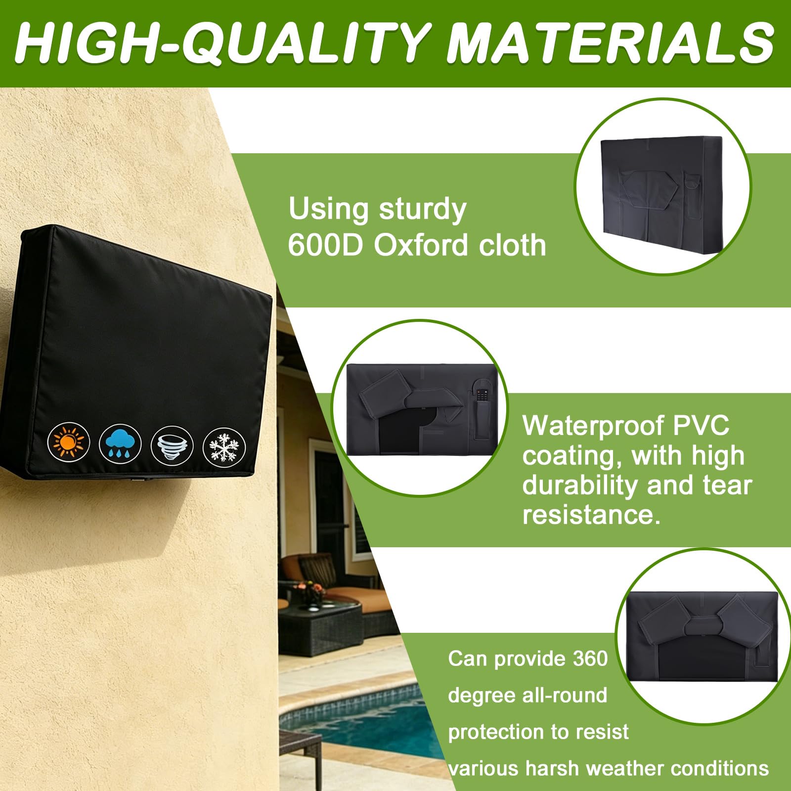 Copertura TV da 40-42 pollici, copertura antipolvere per TV da esterno, rivestimento in PVC Oxford 600D, impermeabile | Leroy Merlin