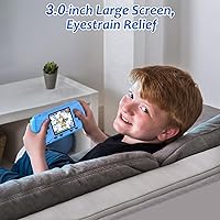 Vista 5 de Handheld Game for Kids - Preloaded 258 Retro Video Games & 3 Cartridges, 3.0" HD LCD Screen, Portable Gaming Player with Rechargeable Battery