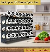 Vista 3 de 4 Tier Countertop Spice Rack Organizer for Kitchen Cabinet Pantry or Wall Mount, Matte Black (Jars Not Included)