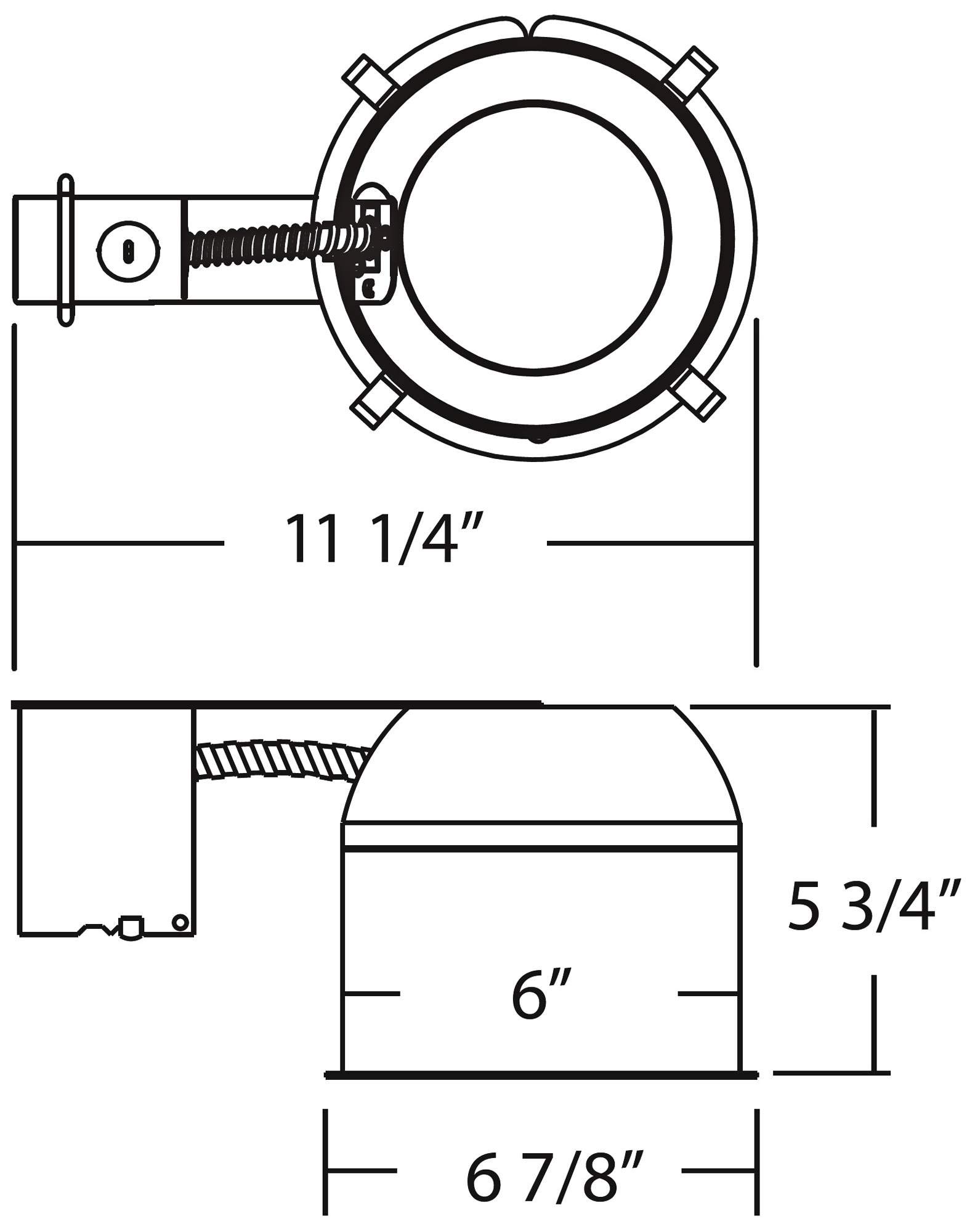 NICOR Lighting Air-Tight 6'' IC Rated Recessed Lighting Housing For New