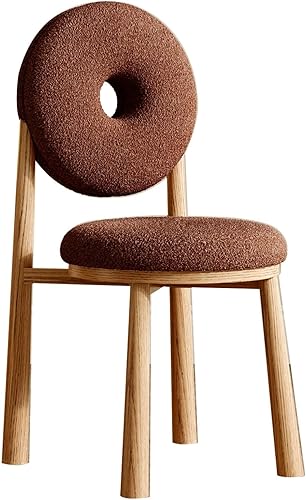 Miniatura 30 de JKGHK Donut Dining Chairs, Upholstered Kitchen Chairs with Back, Armless Living Room Chair with Metal Legs, Plush Accent Chair for Bedroom, Balcony,