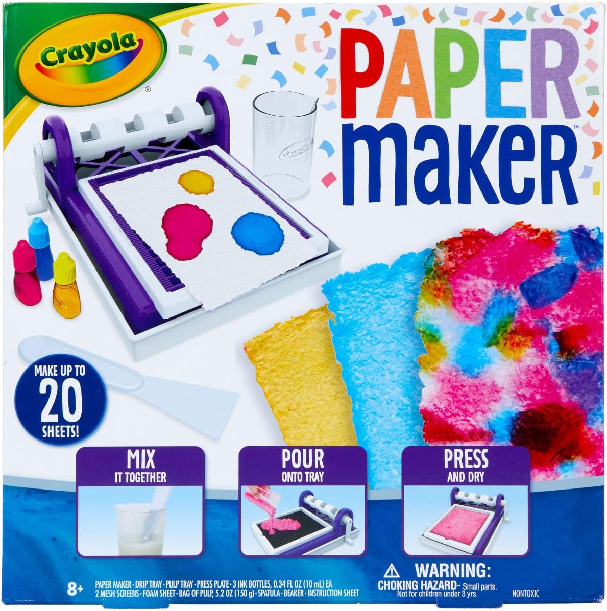 Amazon Com Crayola Paper Maker Paper Making Diy Craft Kit Gift For Kids 8 9 10 11 Toys Games